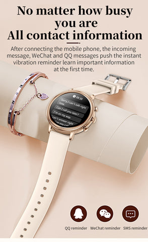 Elegant Women's Smart Watch with Bluetooth Calling - Heart Rate, SpO2 & Sleep Monitor
