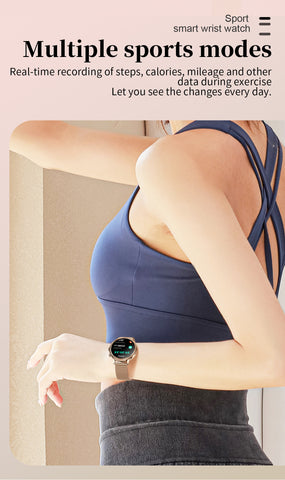 Elegant Women's Smart Watch with Bluetooth Calling - Heart Rate, SpO2 & Sleep Monitor