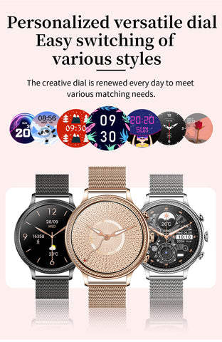 Elegant Women's Smart Watch with Bluetooth Calling - Heart Rate, SpO2 & Sleep Monitor