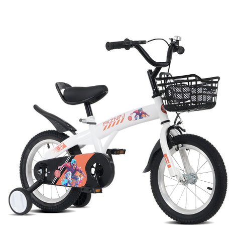 16 inch sporty kids bike with training wheels stand Adjustable saddle Suitable for boys girls aged 4-8 years tall Height 41-53 inches
