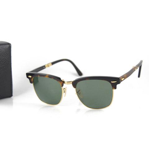 Folding Square Sunglasses Glass Lens