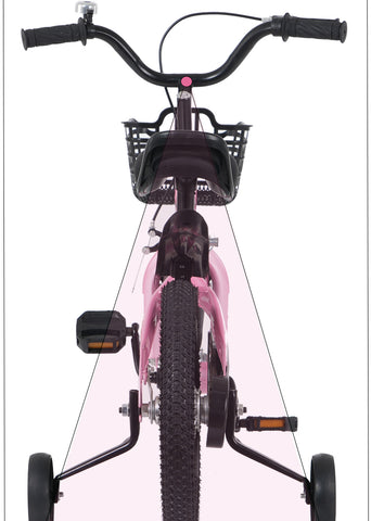 16 inch sporty kids bike with training wheels stand Adjustable saddle Suitable for boys girls aged 4-8 years tall Height 41-53 inches
