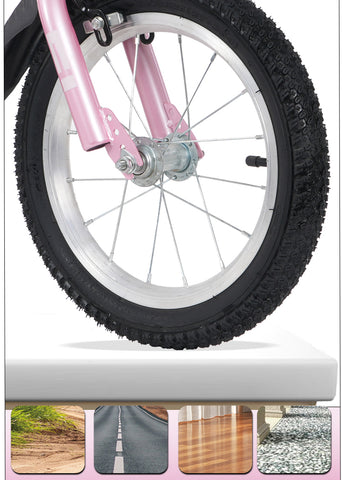16 inch sporty kids bike with training wheels stand Adjustable saddle Suitable for boys girls aged 4-8 years tall Height 41-53 inches