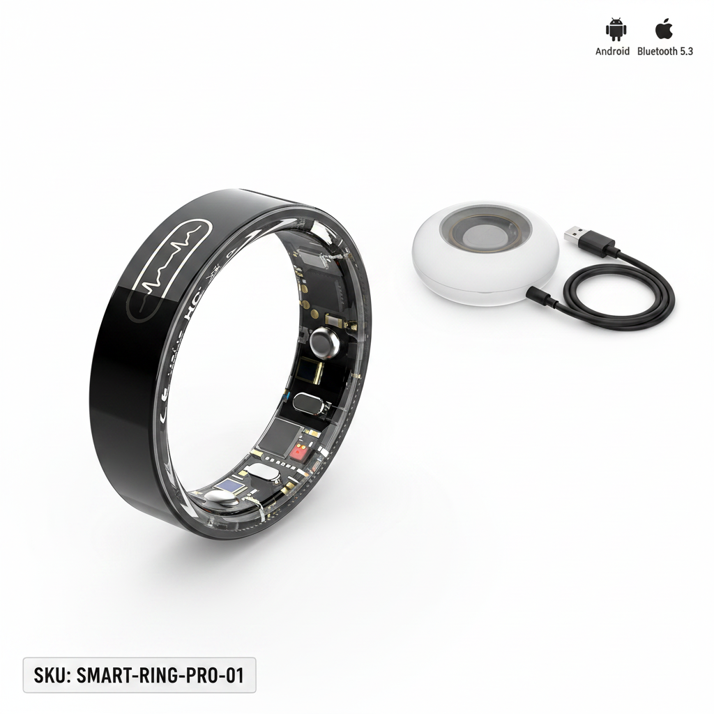 Smart Ring ECG HR BP SpO2 Monitor Sleep Fitness Tracker Health for Android iOS